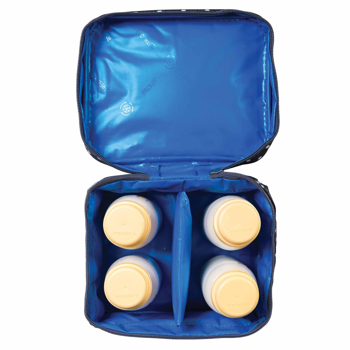freezable-breastmilk-and-formula-cooler-u3 2023_Breastmilk-Cooler_Polka-Dots_Top-Down_4-Bottles_Lores.jpg