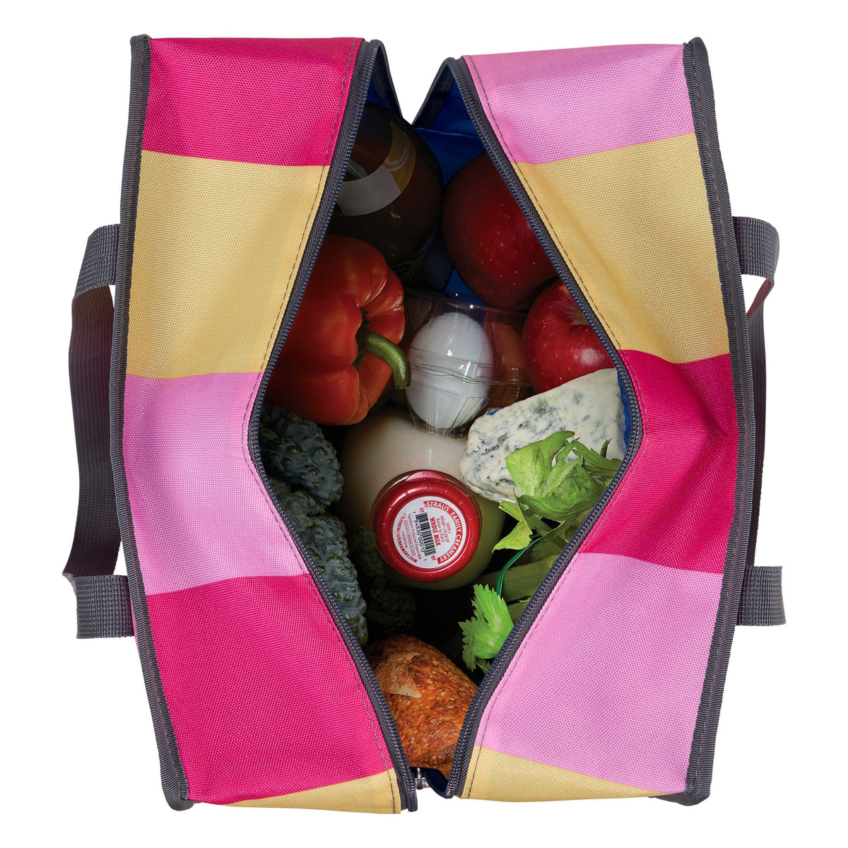 freezable-grocery-tote-e6 Freezable-Grocery-Tote-PinkStripes-Top-Down-Food-Combo-Filled_LORES.jpg