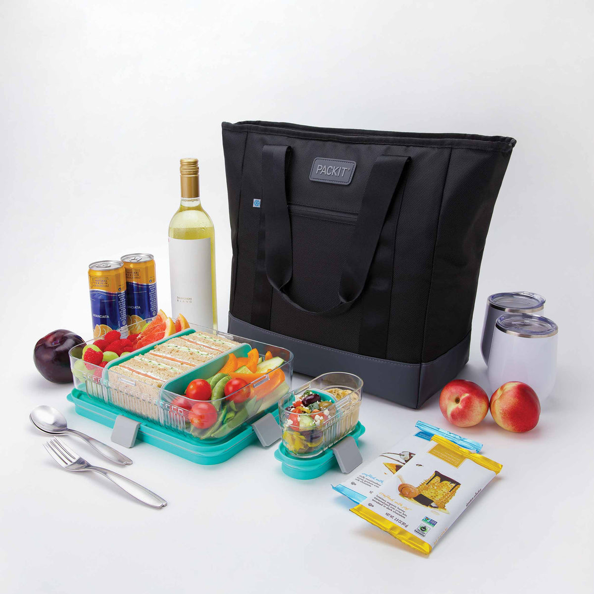 freezable-carry-tote-i1 freezable-carry-tote-black-gray-food-combo-angled.jpg